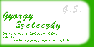 gyorgy szeleczky business card